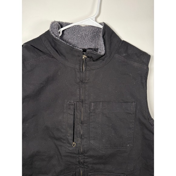 Milwaukee Workwear Black Sherpa Lined Canvas Vest Men's Size XL Full Zip Pockets - Picture 2 of 10